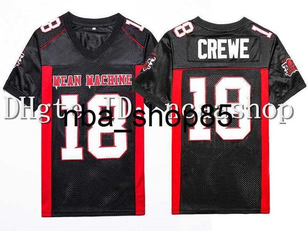 N85p Mens 18 Paul Crewe Mean Machine Camisa de Futebol Americano Costurada Preto Tamanho S-XXXG