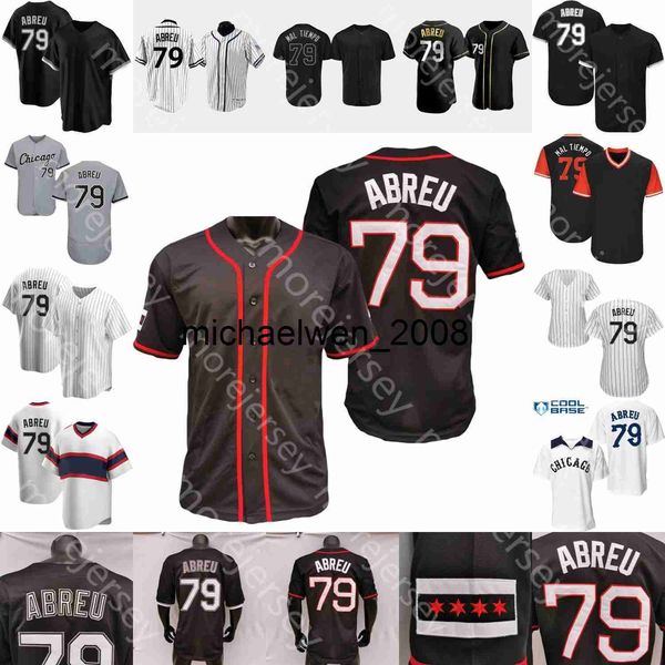 Mi208 Jose Abreu Jersey 1990 Turn Back Nickname 2019 Saudação ao Serviço Branco Preto Dourado Riscas de Giz Pulôver Cinza Fãs Jogador Feminino Tamanho S-3XL