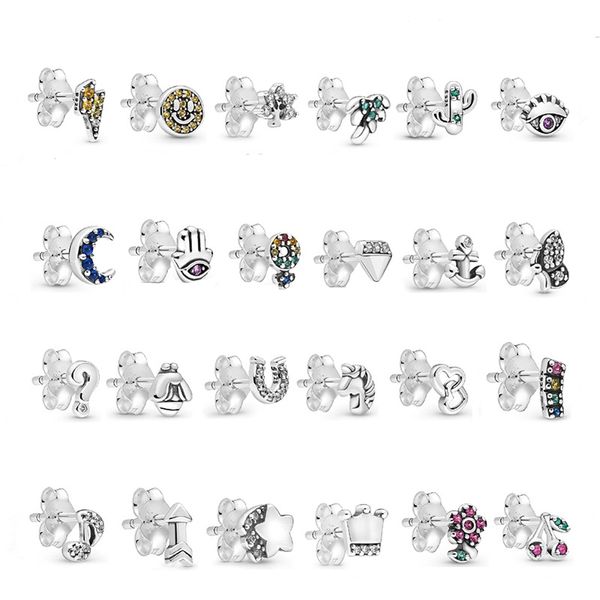 925 Silber Fit Pandora Ohrringe E-Serie Ohrringe Single Style Notes Vielseitiges Temperament Feine Ohrringe Schmuck