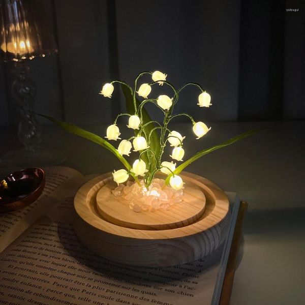 Fiori Decorativi C2 LED Mughetto Fatti A Mano Bagliore Di Luce Notturna Materiale Fai Da Te Per La Casa Comodino Desktop Decor Regalo Di Compleanno Di San Valentino