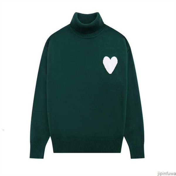 2023 Amisweater Paris Moda Uomo Maglioni Designer Dolcevita Inverno Amishirts Amore Collo alto Maglione lavorato a maglia Uomo Casual Pullover B0g2