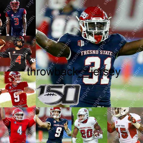 Thr NCAA Fresno State Football Jersey Evan Williams Evan Bennett Kenny Gagnon Levelle Bailey Leonard Payne Jr Ryan Boehm Kevin Atkins Kwami Jones David Carr Trent Dil