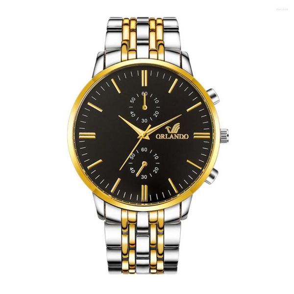 Orologi da polso Orologi da uomo alla moda semplici Orologio con quadrante rotondo casual Cinturino in acciaio inossidabile Orologio impermeabile Cronometro Orologio da polso Armbanduhr