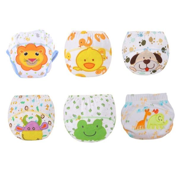 Kumaş Bezi 6pc Bebek Eğitim Pantolon Çocuklar Bezi İç Çamaşırı Bebek Öğrenme Külotu Doğum Karikatür Bezi TRX0001 230603