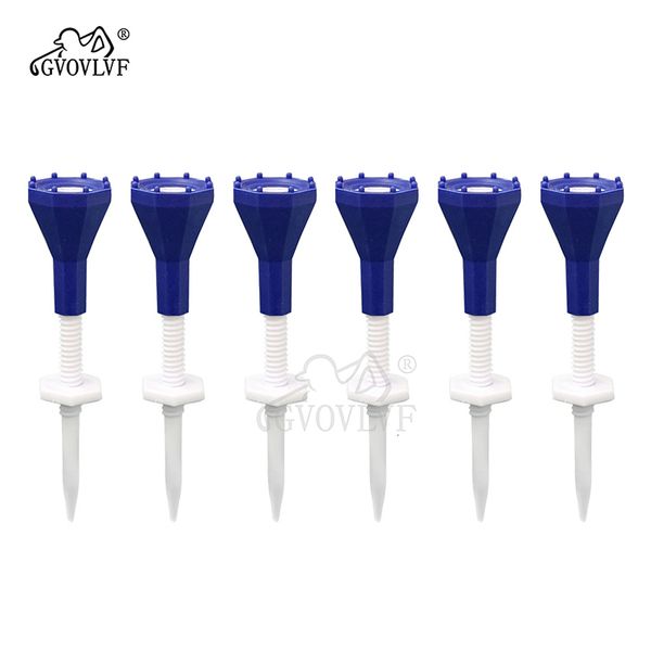 Tees для гольфа 6pcsbag Silicone Head Head Golf Plastic Tees Высота может быть отрегулирована свободно стабильной 88 мм для гольф