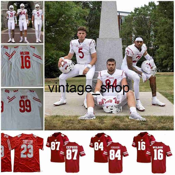 vin 2021 Wisconsin Badgers revela camisa alternativa Russell Wilson JJ Watt Jonathan Taylor Monteball Kendrick Pryor Alex Honeybrook Edwards camisas de futebol