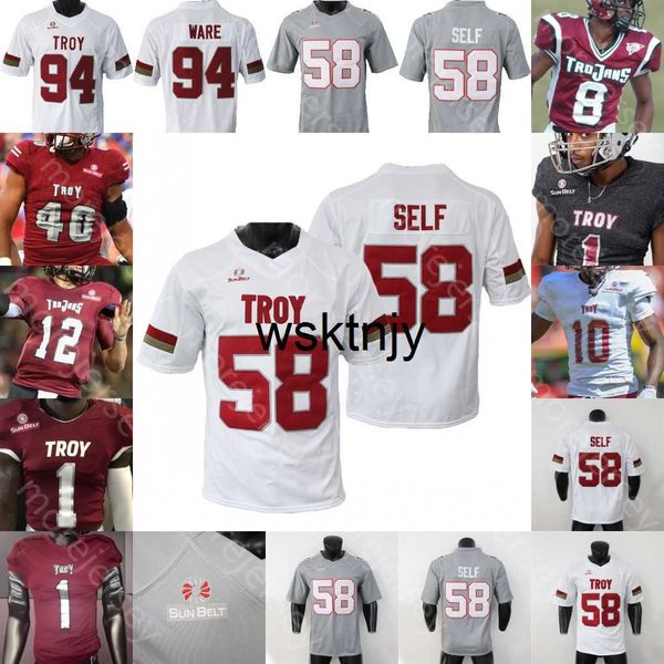 Wsk Troy Trojans Camisa de futebol NCAA College Demarcus Ware Gunnar Watson Kimani Vidal Barber Johnson Slocum Jr. Billingsley Stoudemire TJ Harris Woods Rogers Doege