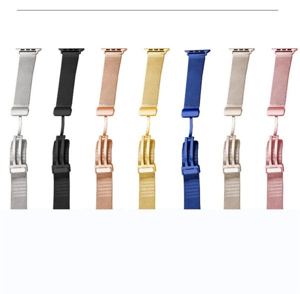 Магнитная петля металлическая полоса браслета для браслета из нержавеющей стали браслет сетчатой ​​ремешок для iwatch Ultra 49 мм Galaxy Huawei Watch 20 мм 22 мм