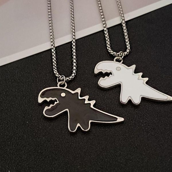 Ketten Dinosaurier Halskette Niedliches Kindergeschenk Titanstahl Für Frauen Männer Paare Passende Freunde Schmuck Geschenke