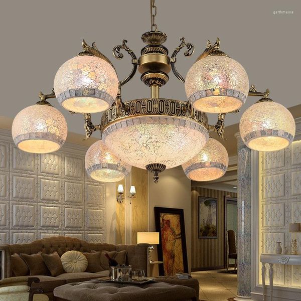 Lustres Estilo Europeu Sala de Estar Lustre de Bronze Candeeiro de Vela Moderno Jantar Quarto Teto Duplo