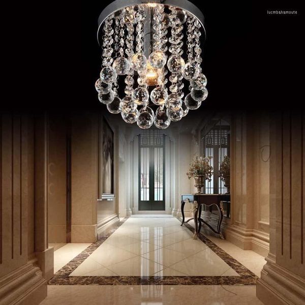 Lustres lustre de cristal luminária pequena clara corredor luz para decoração de casa lustre k9 led e14 lâmpada sala de estar ns