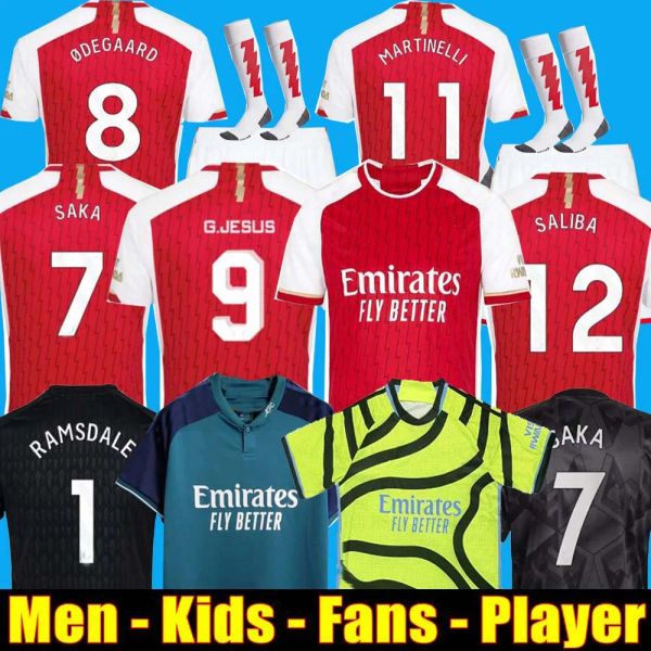 23 24 SMITH ROWE SAKA Arsenal maglie da calcio MARTINELLI 2023 2024 maglia da calcio Uomo Bambini kit ODEGAARD Nketiah G.JESUS FABIO VIEIRA ZINCHENKO SALIBA JORGINHO