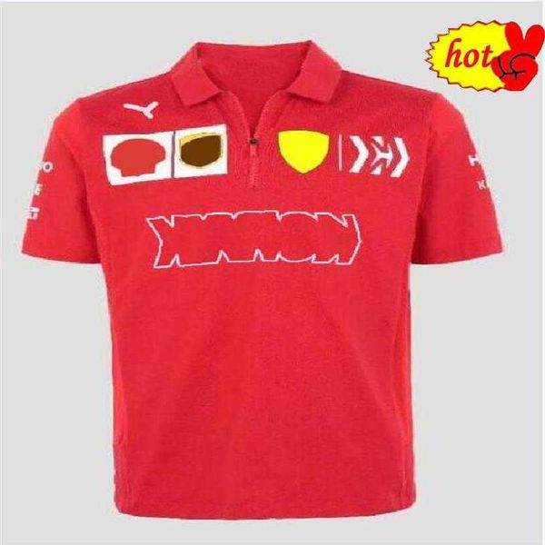 Formel-1-T-Shirt, das neue rote F1-Poloshirt, Team-Anzug, Auto-Fans, maßgeschneidertes Racing, kurzärmeliges Revers, schnell trocknend, T264d 3dnt