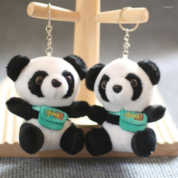 Portachiavi Lovely Panda Charm Simpatico mini ciondolo animale di peluche Portachiavi per auto Zaino Decorazione Borsa a mano