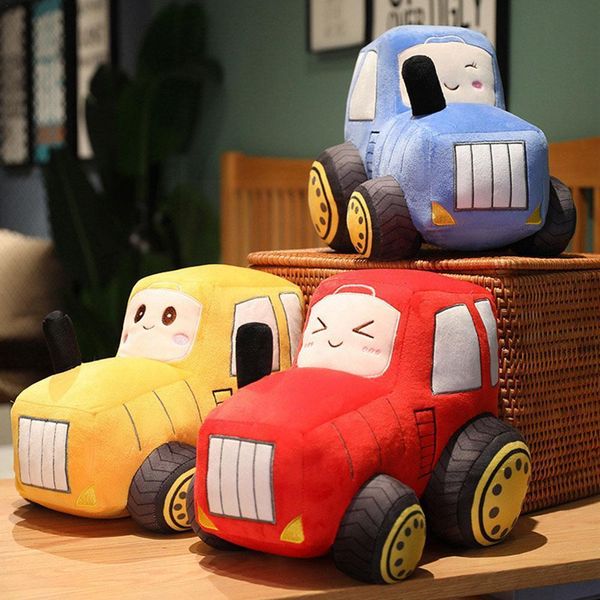 Bonecas de pelúcia Mini Cartoon Tractor Doll Peluche Kawaii Car Baby Toddler Toys For Children Birthday Christmas Gifts A9T6 230603