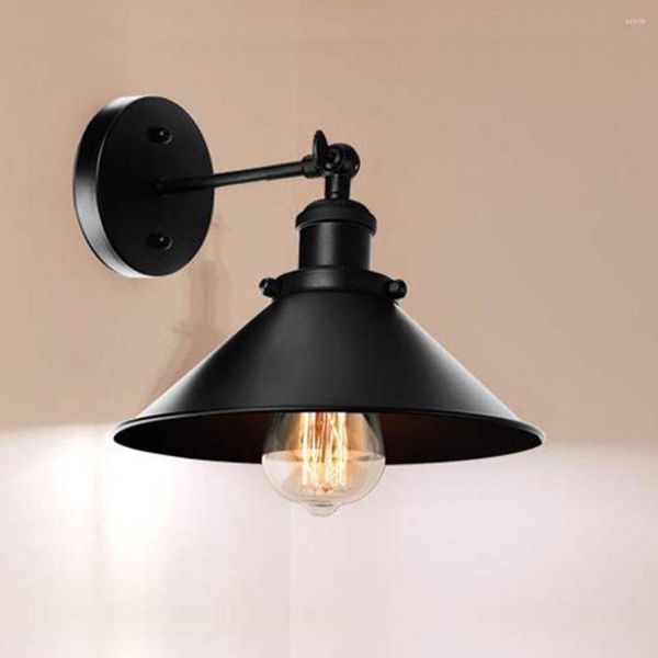 Candeeiro de Parede Luz Nocturna Estilo Retro Base E27 Super Brilhante Iluminação Suave Metal Interior Vintage Industrial LED Artigos para o Lar