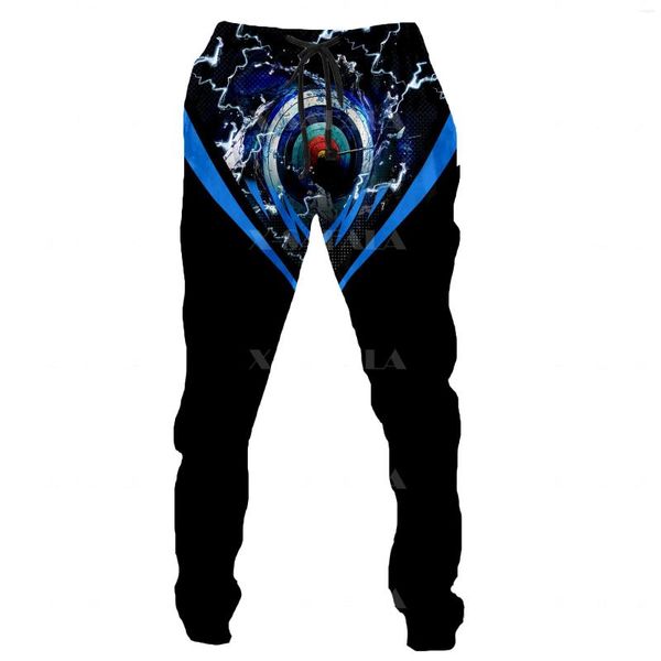 Calça Masculina Archery Lover Gift Archer Sports Skull Calças de Impressão 3D Calças de Moletom Masculinas Casual Long Joggers Streetwear Calças de Outono-1