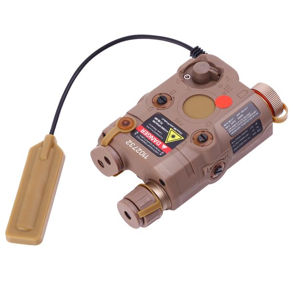 FMA AN/PEQ-15 Caixa de Bateria Red Dot Laser+White LED Lanterna+IR Night Vision Light 20mm Rail Hunting Rifle Airsoft PE-Tan