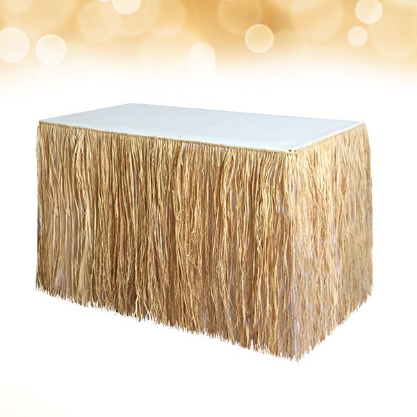 Outros Artigos para Festas de Eventos Saias de Mesa Decorações de Grama Havaianas Luau Mesas de Verão Toalhas de Mesa Capas para Banquetes Tutu Decorativos Home Straw Seaside 230603