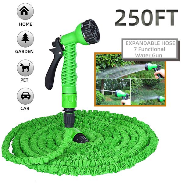 Tubi flessibili 25200FT Kit tubo flessibile per pistola ad acqua espandibile Tubo magico in PVC con 7 modalità di spruzzatura per autolavaggio irrigazione fattoria giardino 230603