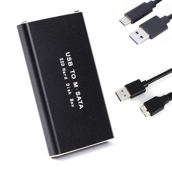 Mini Caso SSD MSATA para USB 3.1 CASA DO DISTÓRIO RUDO MSATA USB 3.0 DISCO DE ESTADO SOLID EXTERNAL DE 30*30/50 MSATA SSD disco rígido SSD