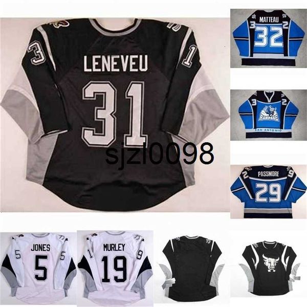 Sj98 Mens Womens Youth SanAntonio Rampage 19 Matt Murley 32 Stephane Matteau 29 Steve Passmore 5 Matt Jones 31 David LeNeveu Hockey Jersey