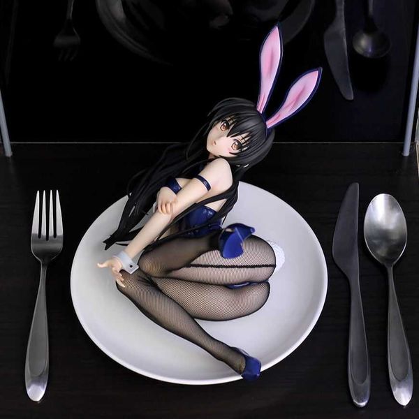 To LOVEru Darkness Kotega Yui 1/4 B-style 23cm Sexy Bunny Girl Anime Action Figure Calze nere Posizione inginocchiata Figurine L230522