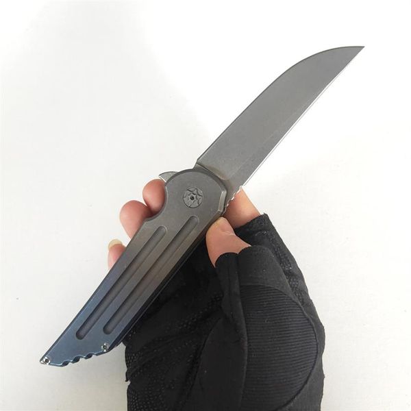 Versão Personalizada Limitada Kwaiback Knives Stone Wash S35VN Lâmina Titânio Anodizado Cavalheiro Faca Dobrável Bolso Perfeito EDC Outdoor300S