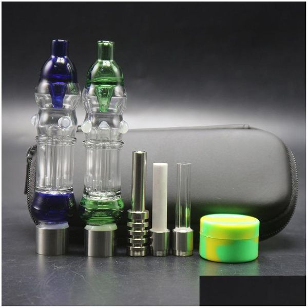 Tubi di fumo Csyc Nc026 Kit tubo filtro in vetro con 510 titanio quarzo chiodo Sile vaso pettine strumento in acciaio Dab Rig per bong Drop Del Dhify