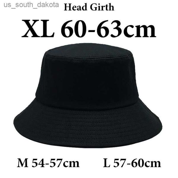 Big Head Man Cappelli da pescatore di grandi dimensioni Boy 60-63cm Plus Size Summer Fisherman Cap Womens 54-57cm Pure Cotton Panama UPF50 + Sun Hat L230523