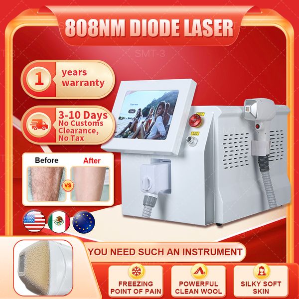 Venda Quente Máquina de remoção de pelos a laser de diodo, 2000w, platina de gelo, 808nm, 755, 808, 1064, instrumento de depilação