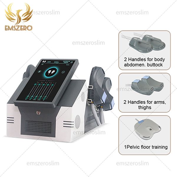 NEUES tragbares EMS-Culpt-Gerät EMSZERO RF Fat Burning Shaping Beauty Equipment 14 Tesla 5000W HI-EMT Elektromagnetisches Muskelstimulatorgerät mit 2/4/5 Griffen