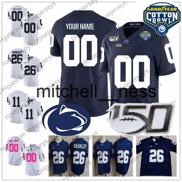 Camisa de futebol Mit8 Custom PSU Penn State Nittany Lions Sean Clifford KJ Hamler Jahan Noah Cain Dotson Parsons Freiermuth Ford Cotton Bowl 150TH