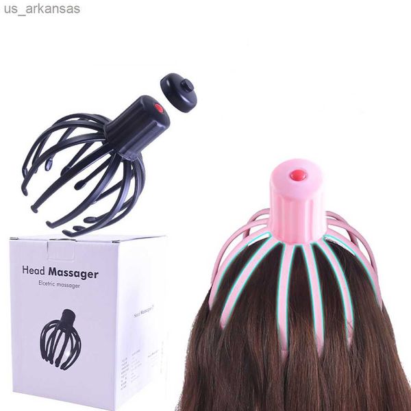 Taşınabilir elektrikli ahtapot pençe kafa derisi masajı eller ücretsiz terapötik çizik kabartma saç stimülasyonu şarj edilebilir stres l230523