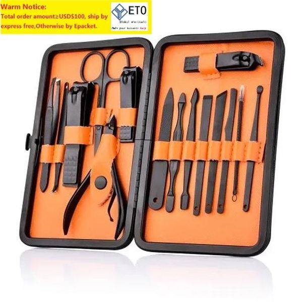 15 in 1 Nagelknipser-Set mit Etui, Nagelpflege-Set, Pediküre-Schneider, Schere, Pinzette, Messer, professionelles Maniküre-Set