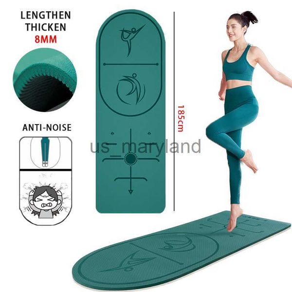 Tappetini per yoga 180 cm Tappetino per corda per saltare TPE Esercizio ammortizzante Tappetini muti Allenamento anti-rumore Tappetino per ginnastica Pavimentazione Tappetini antiscivolo per fitness J230506