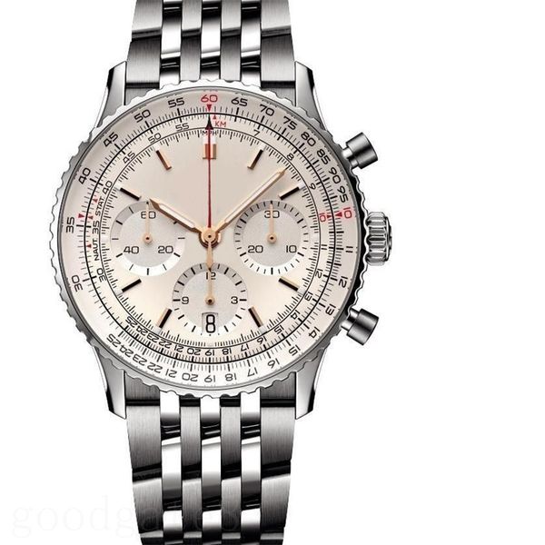 50mm navitimer deigner orologi da uomo moda aaa orologio da polso blu ghiaccio nero bianco tutti i quadranti funzionano orologio di lusso impermeabile orologio da donna di alta qualità xb010