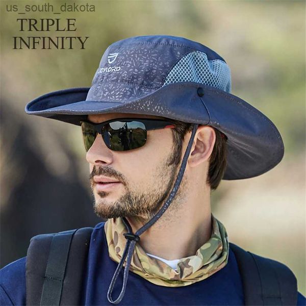 2022 Fashion Hat For The Sun Maglia traspirante Casual Uomo Cappello da pescatore Parasole Panama Cappello da pesca pieghevole Cappelli da campeggio all'aperto Nuovo L230523