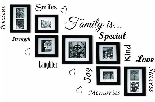 Family Is Word Cloud Quote Vinile Wall Art Sticker Murale Decal Home Decor Soggiorno Carta da parati fai da te rimovibile W-47