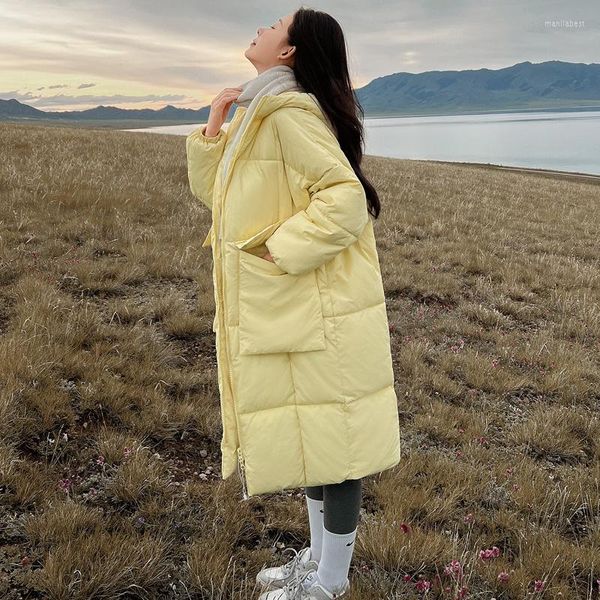 Trench da donna Piumini da donna Piumini Cappotto Autunno Inverno Baggy Ispessimento Caldo medio e lungo Piumino da donna Imbottito in cotone