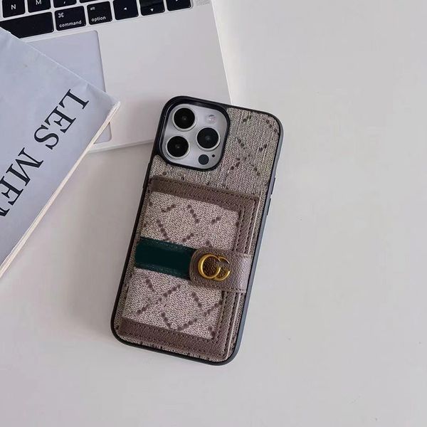 Custodie per cellulari di design Porta carte Tasche Portafogli per Apple iPhone 14 13 12 Mini 15 Pro Max XR XS 6S 7 8 Plus Luxury Twill Cover posteriore mobile per tutto il corpo Conchiglie Fundas Old