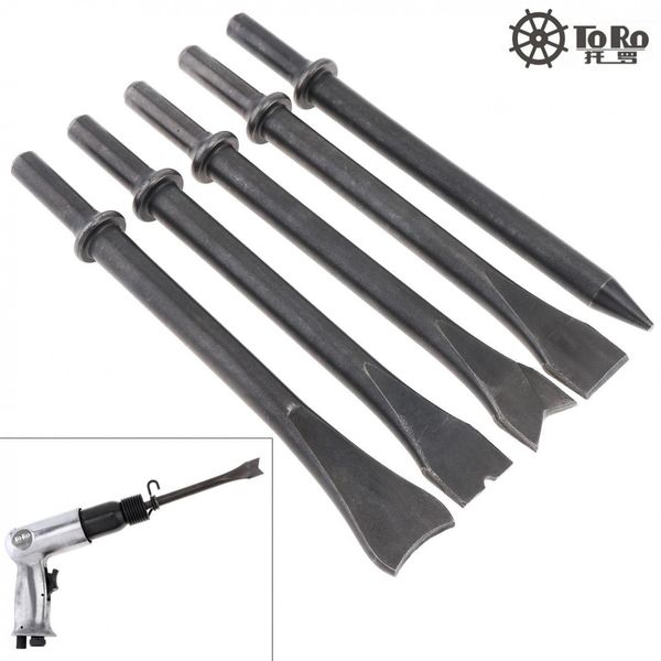 HulpmidDelen 5pcs / lote acessórios Hard 45# Aço Solid Solid Air Chisel Impacto Cabeça Pneumática Ferramenta Pneumática para Corte / Remoção