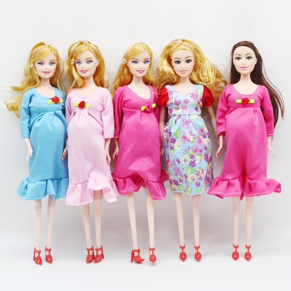 Bambole Giocattoli per bambini Bambole 1 pz Educativo Bambola incinta reale Vestito Mamma Bambola Avere un bambino nella sua pancia per Barbie Bambola Giocattolo per bambini 230603