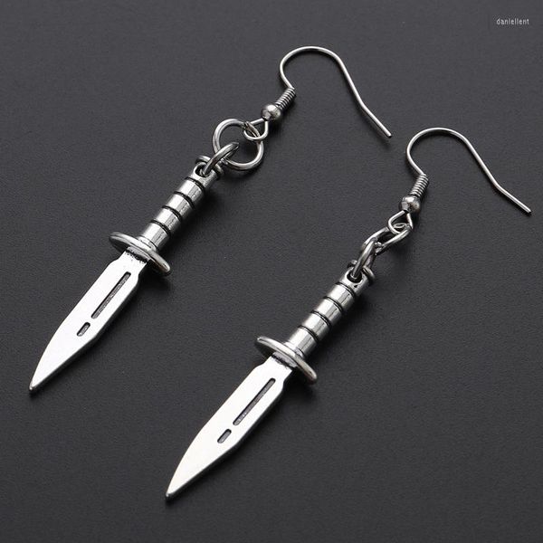 Orecchini pendenti Gothic Dark Dagger per donna Uomo Small Sword Knife Goth Jewellery Vampire Hoop Eardrops Regali punk