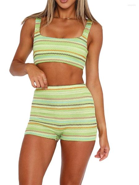 Agasalhos femininos sexy bodycon crochê malha 2 peças tops curtos calças curtas saias conjuntos praia