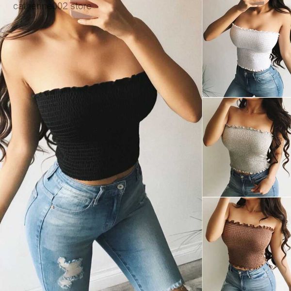 Женские танки Camis Sexy Women Top Top Top Top 2019 Летняя мода без бретелек.