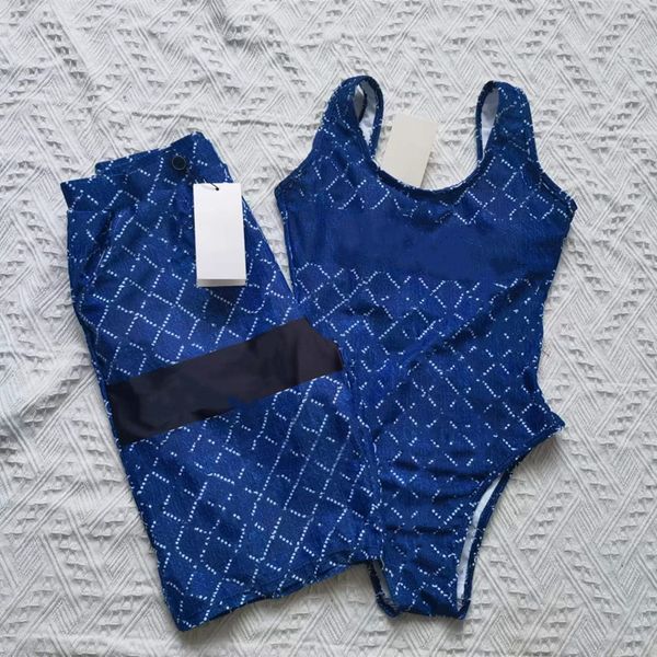 Бикини Женщины -дизайнерские купальники синие буквы печатные женские бикини наборы мужские шорты для купальников Сексуальные купальные костюмы для купания.