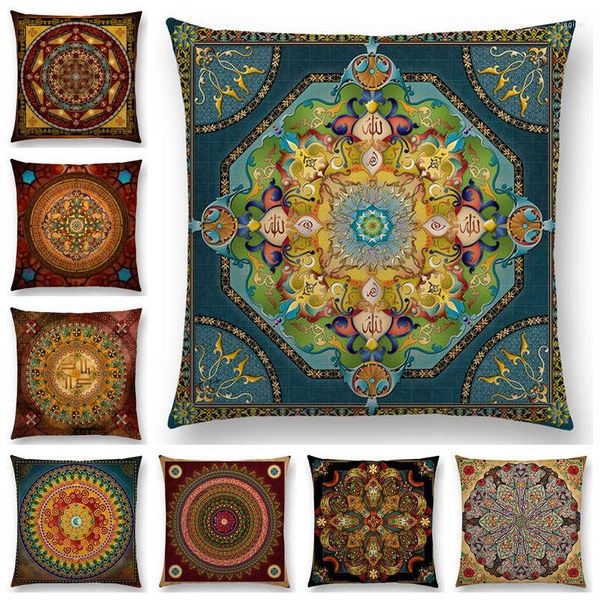 Cuscino Medio Oriente Sun Moon Ararat Flower Arabesque Cover Sofa Throw Case