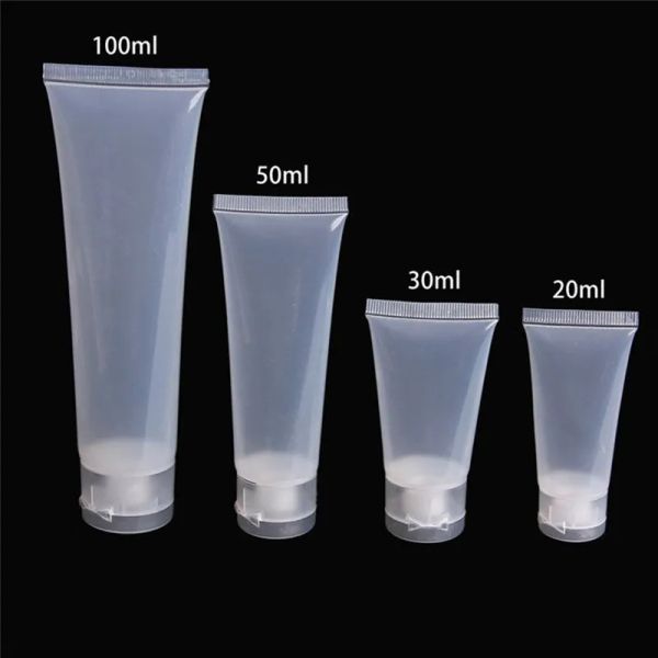 Flacone contenitore per imballaggio cosmetico per campioni di tubi morbidi in plastica trasparente riutilizzabile semplice portatile per lozione shampoo