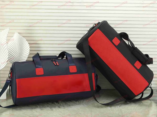 Çift fermuar totes tasarımcı uzun kova çantası büyük çanta çanta bagaj çantası lüks silindirik paket seyahat çantaları